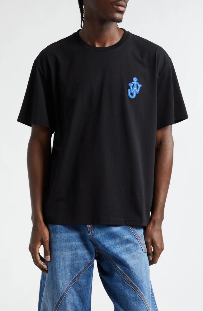 JW Anderson Anchor Logo Patch Cotton T-Shirt in Black Cover