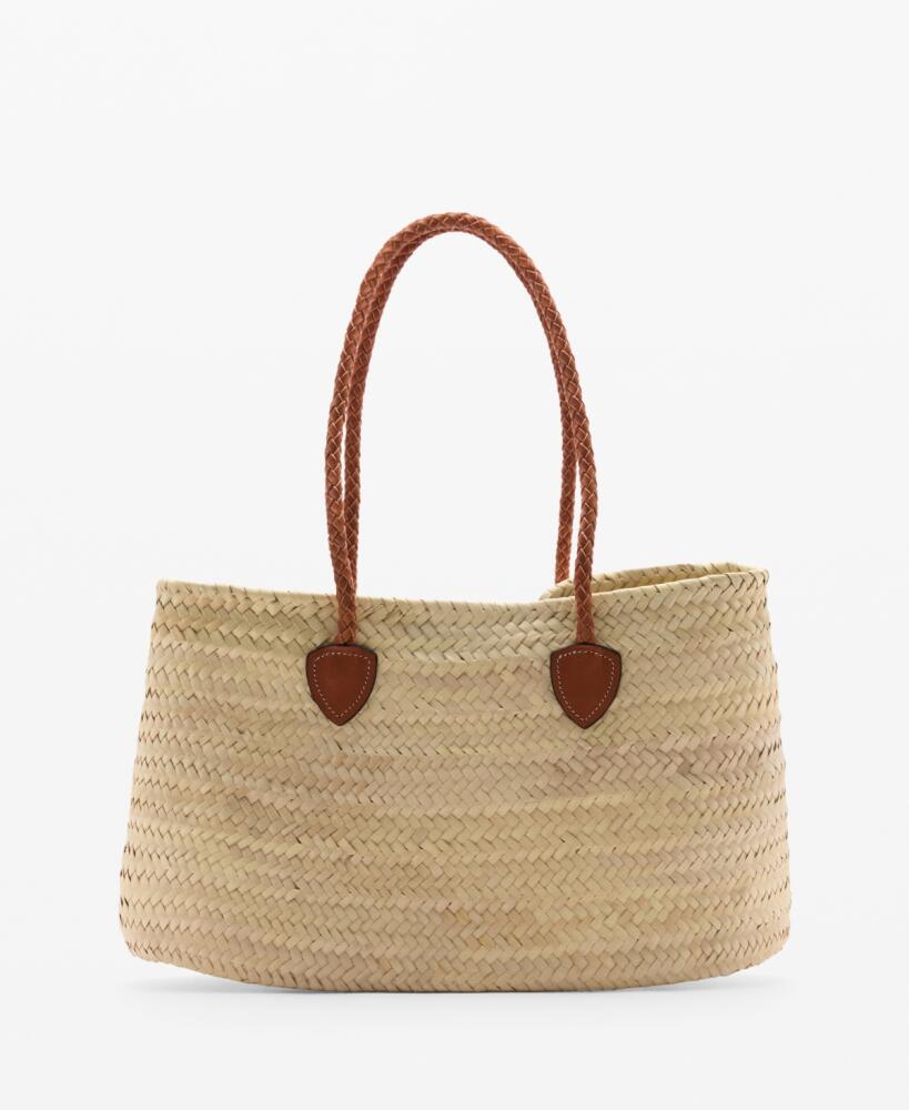 Mango Women's Double Strap Basket Bag - Beige Cover