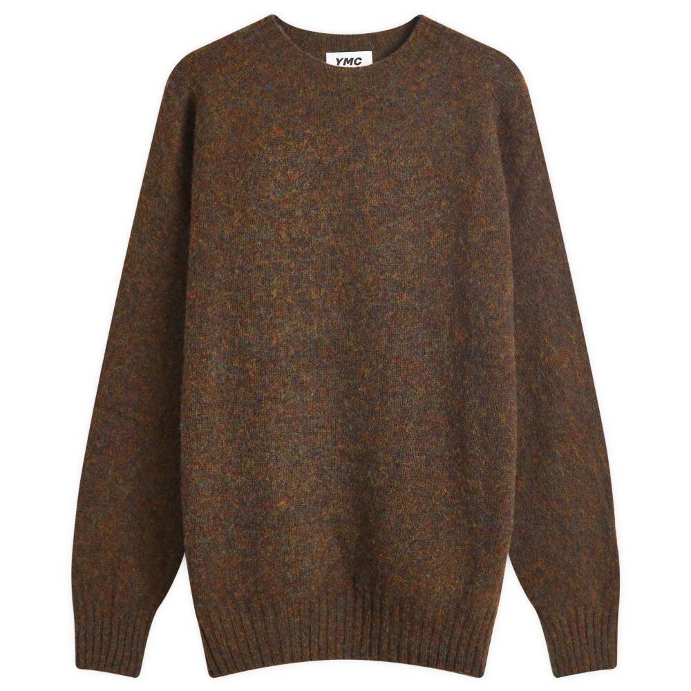 YMC Men's Suedehead Crew Knit in Brown Cover