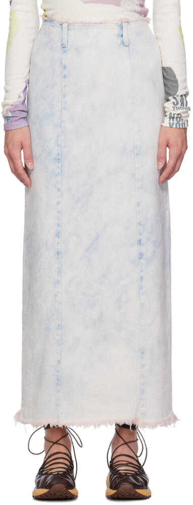 OPEN YY Blue Dyed Denim Maxi Skirt Cover