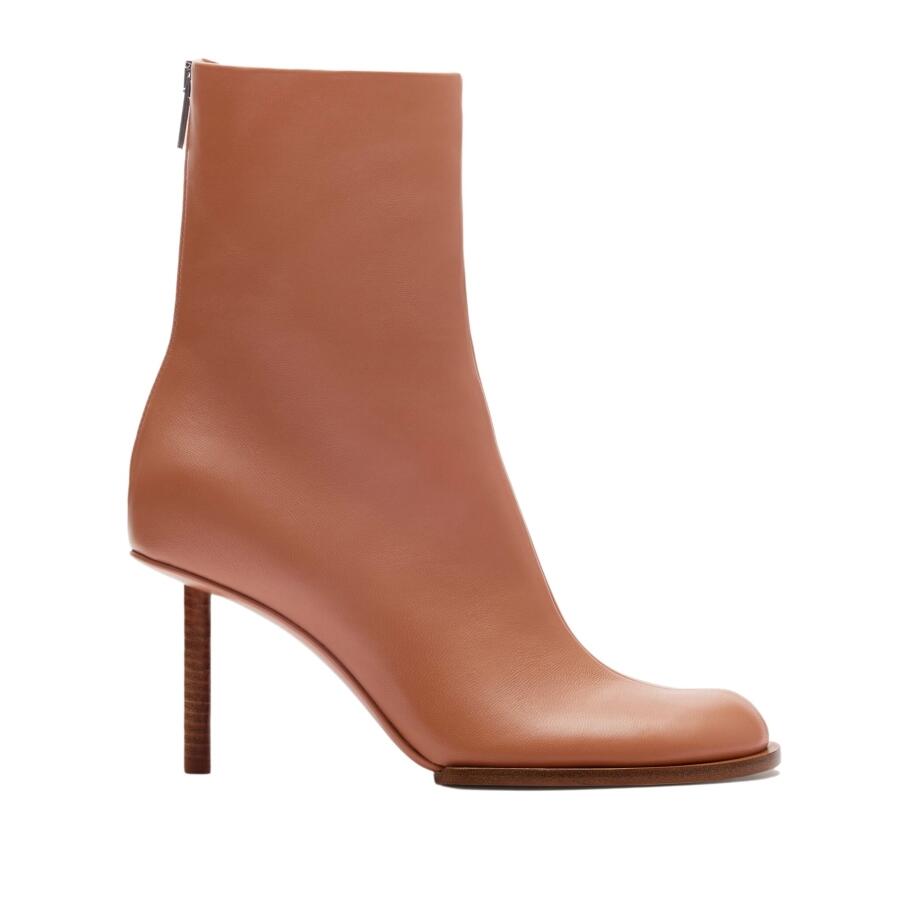 Jacquemus Ladies Light Brown Square And Round Toe Ankle Boots Cover