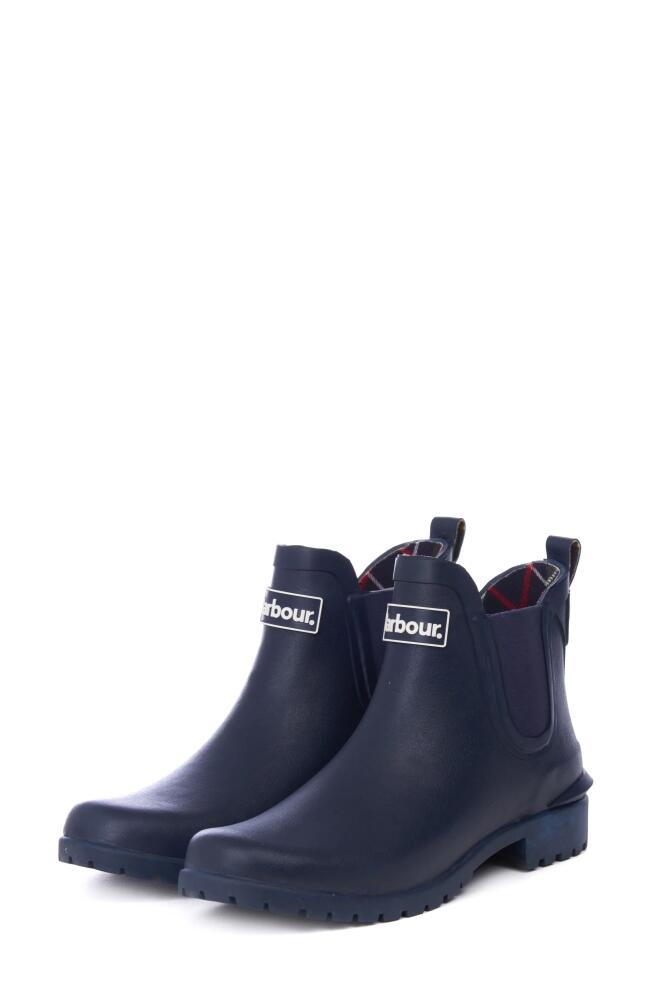 Barbour Wilton Chelsea Rain Boot in Navy Cover