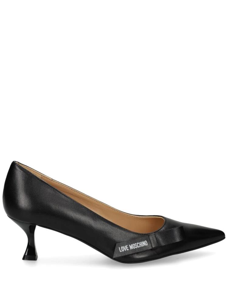 Love Moschino logo-print leather pumps - Black Cover