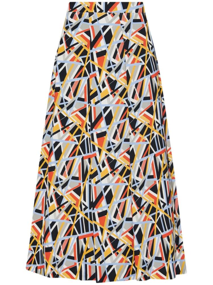 Rosetta Getty abstract-print pleat-detail maxi skirt - Orange Cover