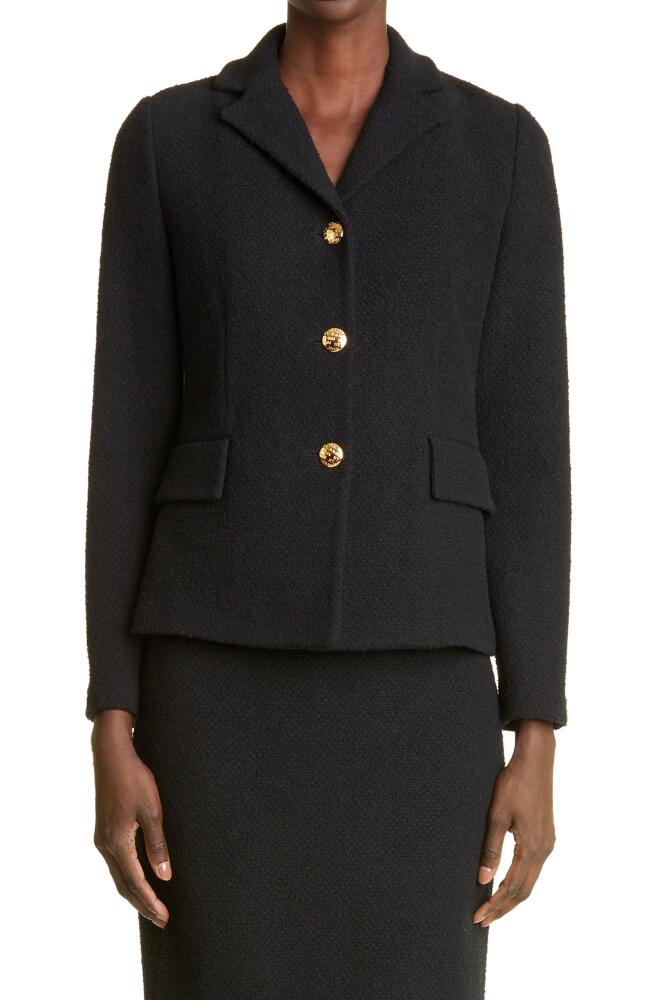 St. John Collection Bouclé Knit Jacket in Black Cover