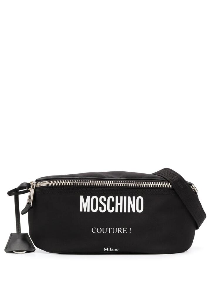 Moschino logo print belt bag - Black Cover