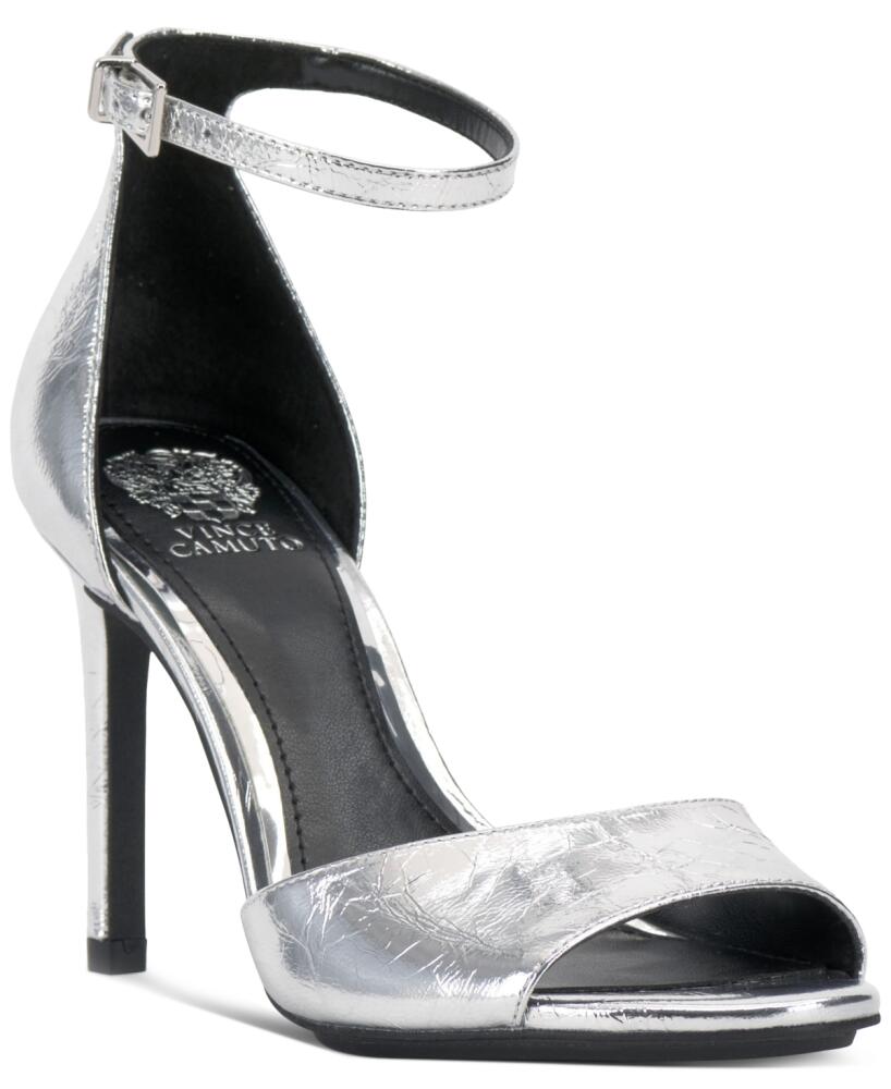 Vince Camuto Women's Aliza Two-Piece Stiletto Sandals - Silver Crackle Metallic Cover