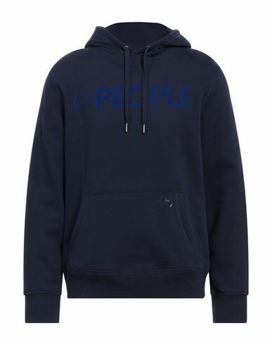 (+) People Man Sweatshirt Navy blue Cotton, Polyester Cover