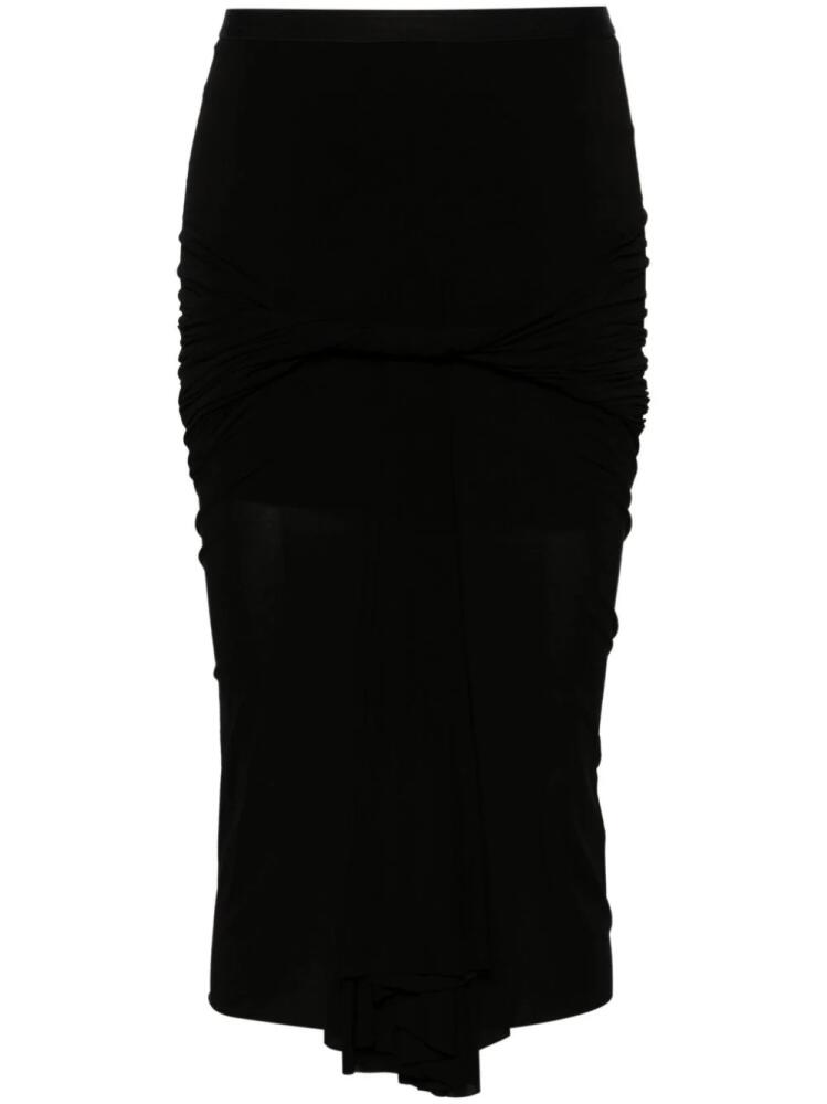 Rick Owens twist-detailing midi skirt - Black Cover