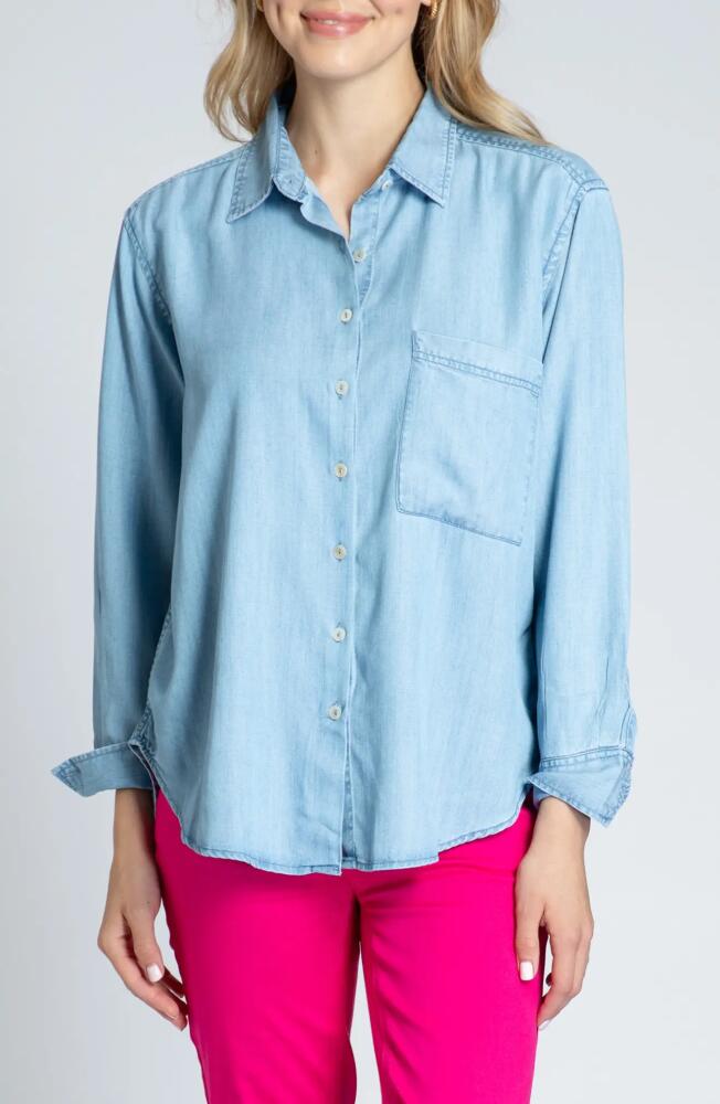 APNY Boyfriend Chambray Button-Up Shirt in Light Indigo Cover