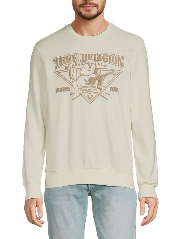 True Religion Men's Rocking Buddha Logo Sweatshirt - Winter White Cover