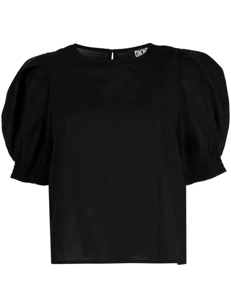 DKNY puff-sleeve cotton blouse - Black Cover