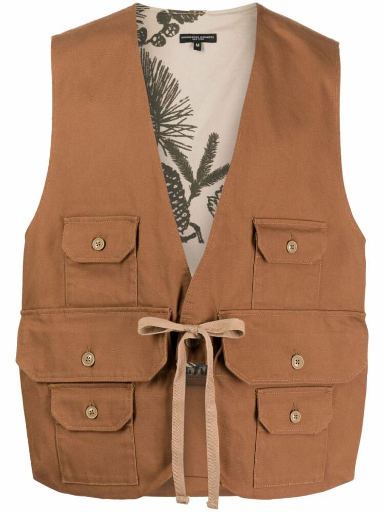 Engineered Garments Fowl V-neck waistcoat - Brown Cover