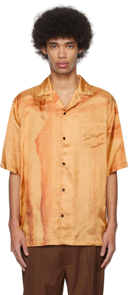 EGONlab Orange Open Spread Collar Shirt Cover