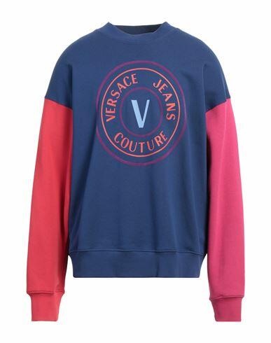 Versace Jeans Couture Man Sweatshirt Navy blue Cotton, Elastane Cover