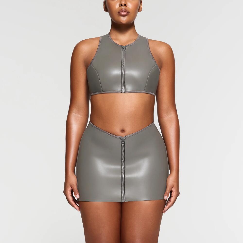 SKIMS Mini Skirt | Grey | 4XL | Rubberized Scuba Swim Cover