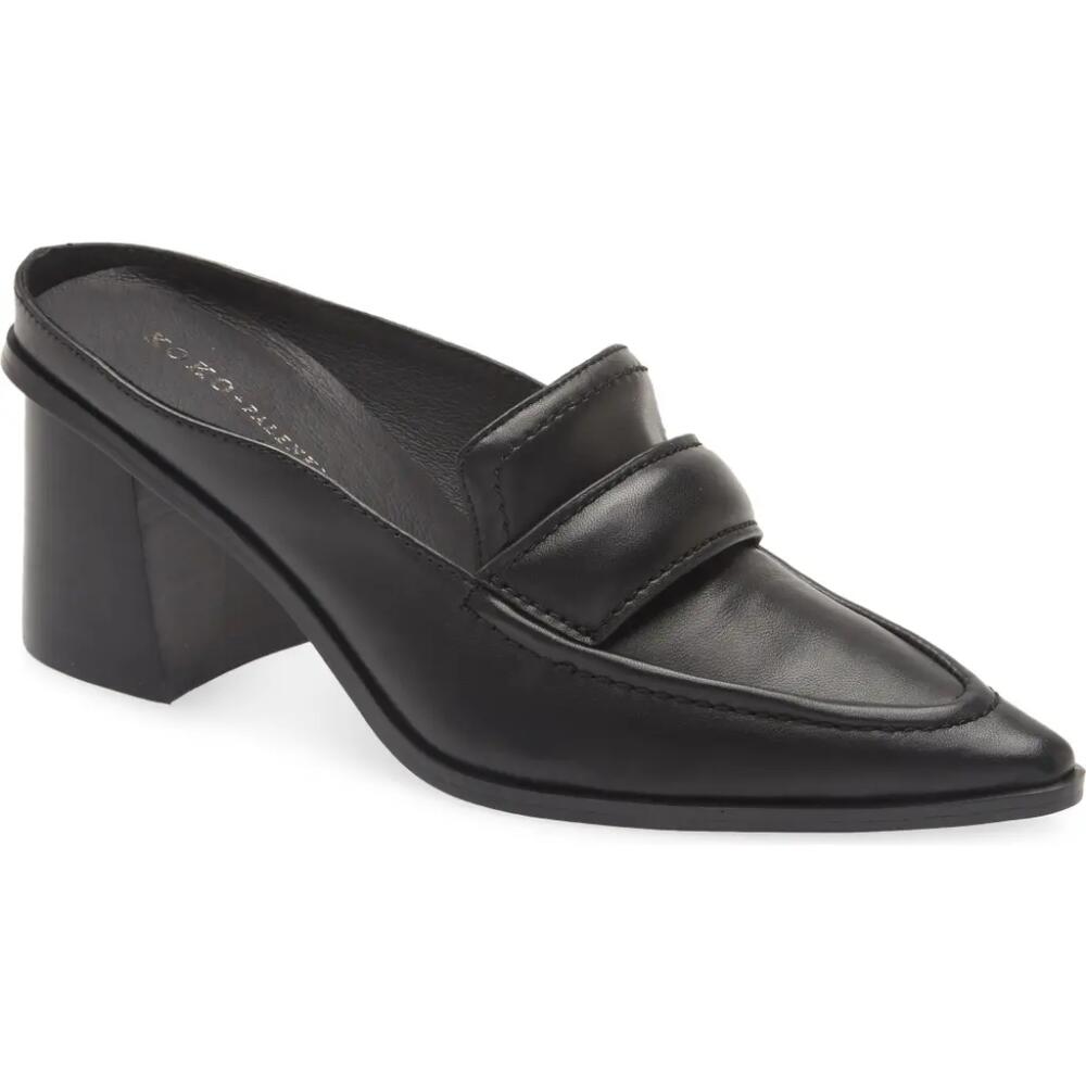 KOKO + PALENKI Victoria Pointed Toe Mule in Black Leather Cover