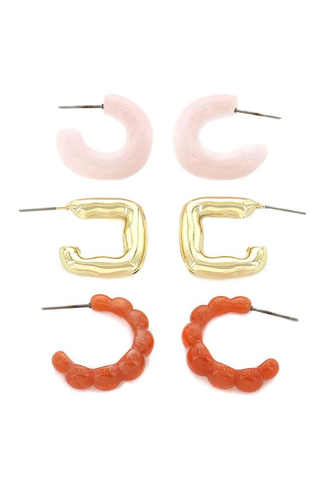 Panacea Assorted 3-Pack Hoop Earrings in Pink Cover