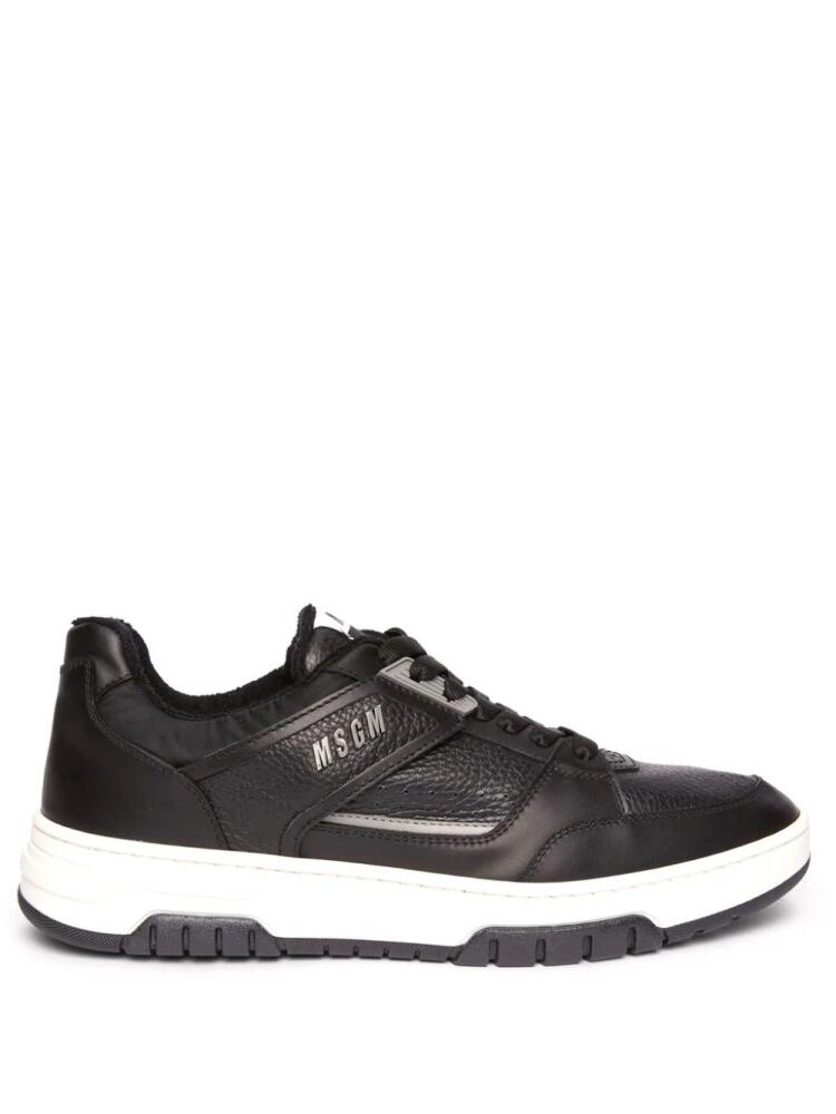 MSGM panelled leather sneakers - Black Cover