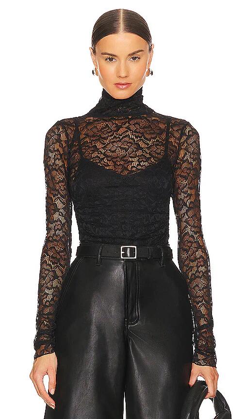 SIMKHAI Velora Lace Bodysuit in Black Cover