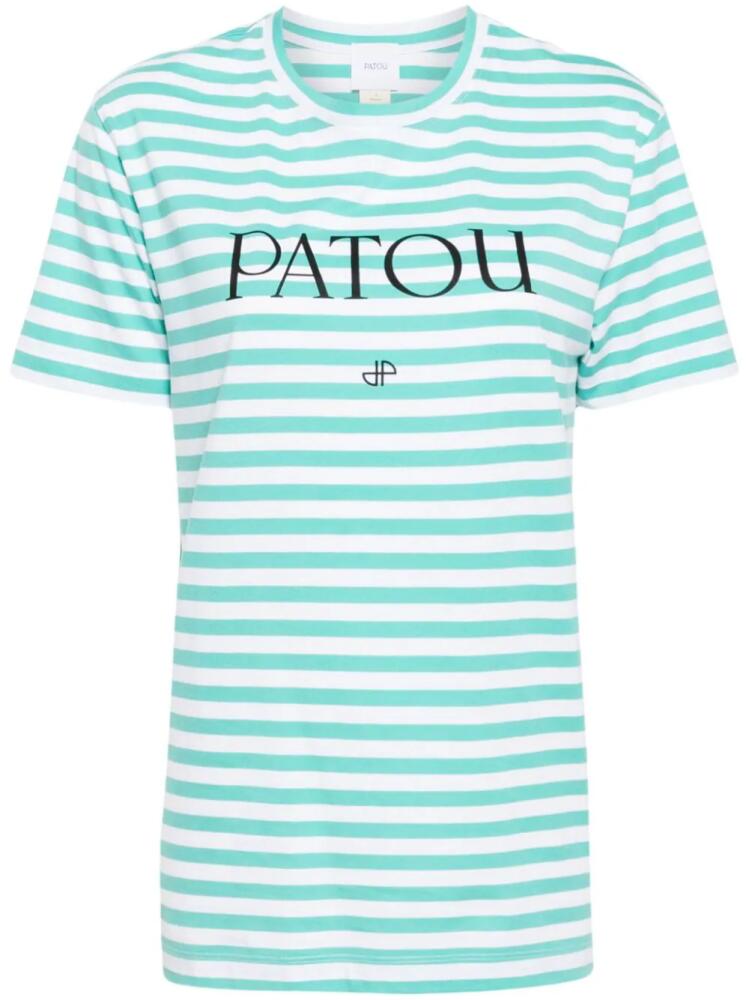 Patou striped logo-print T-shirt - Blue Cover