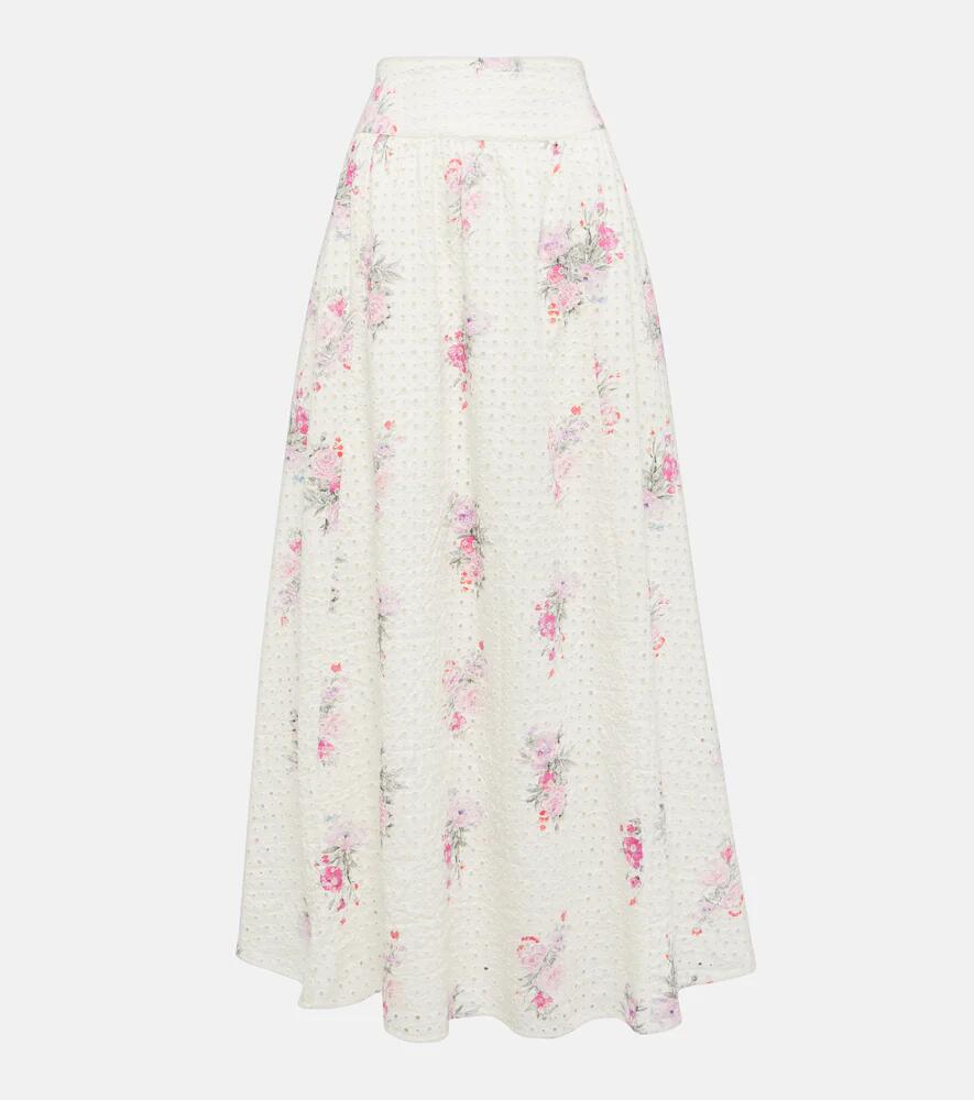 LoveShackFancy Aventi floral cotton maxi skirt Cover