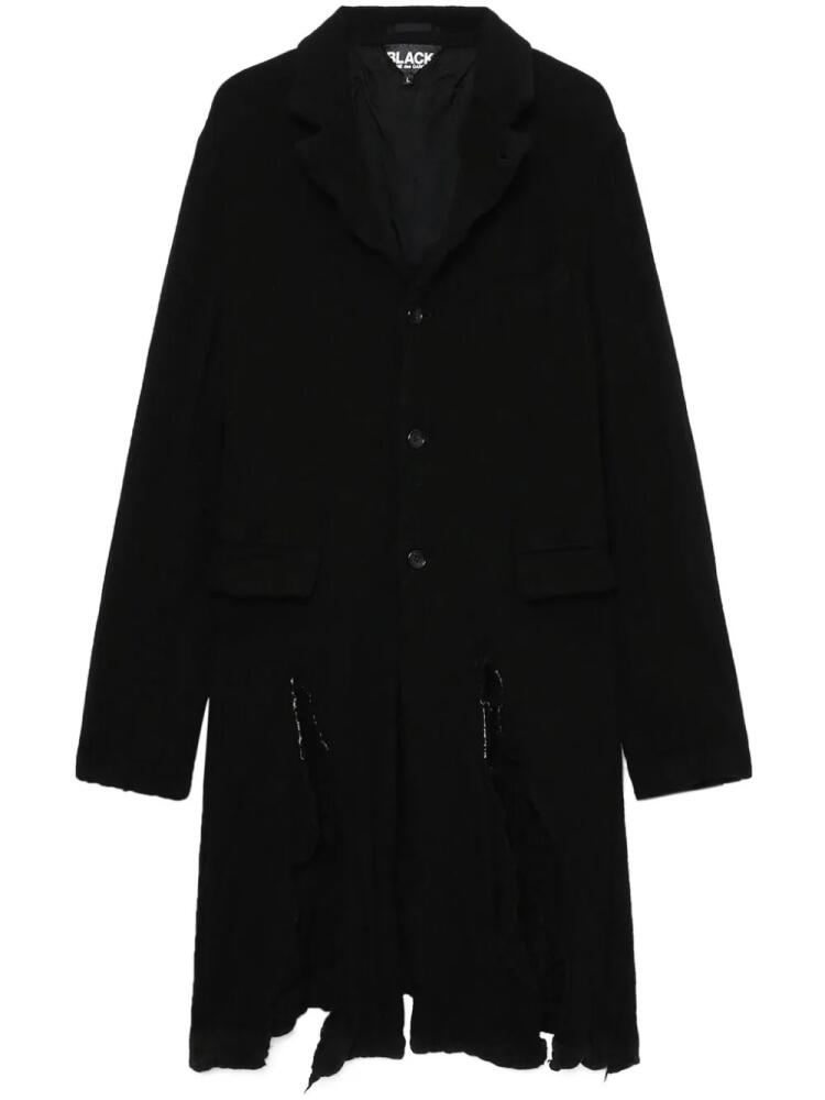 Black Comme Des Garçons distressed single-breasted coat Cover