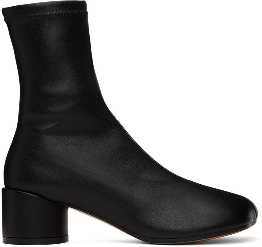 MM6 Maison Margiela Black Anatomic Stretch Ankle Boots Cover