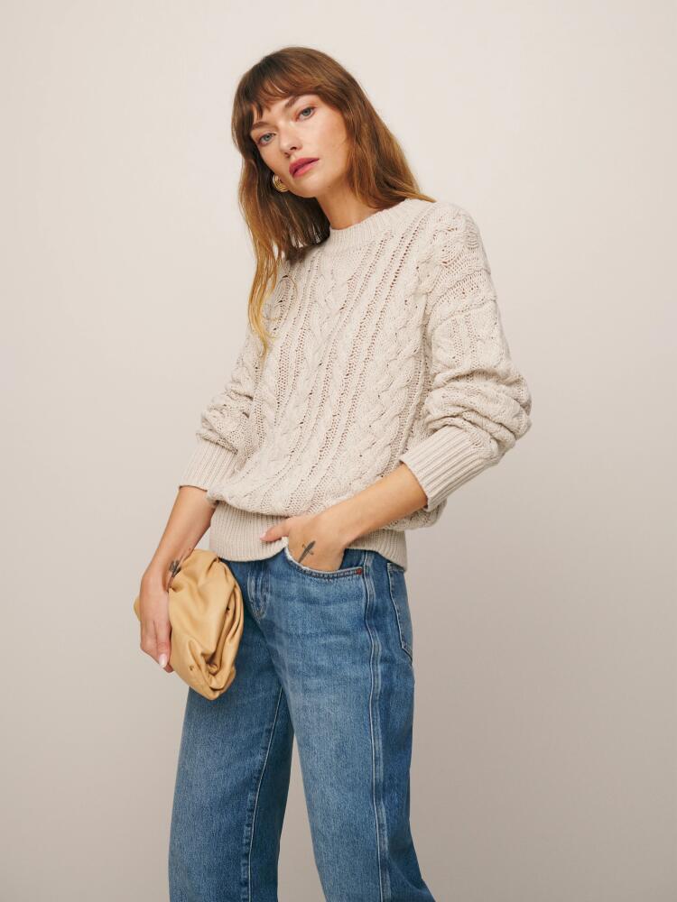 Reformation Sam Cotton Cashmere Oversized Crew Sweater Cover