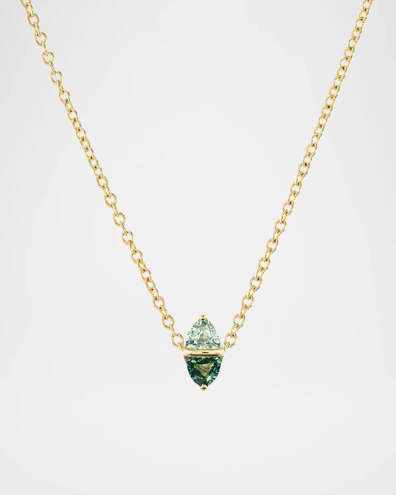 Emily P. Wheeler Tilly 18K Yellow Gold Two-Tone Green Sapphire Necklace, 16" Cover