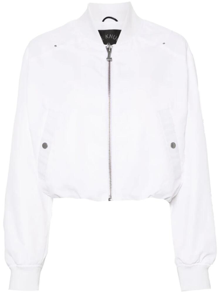 Moose Knuckles Rougemont logo-appliqué cropped jacket - White Cover