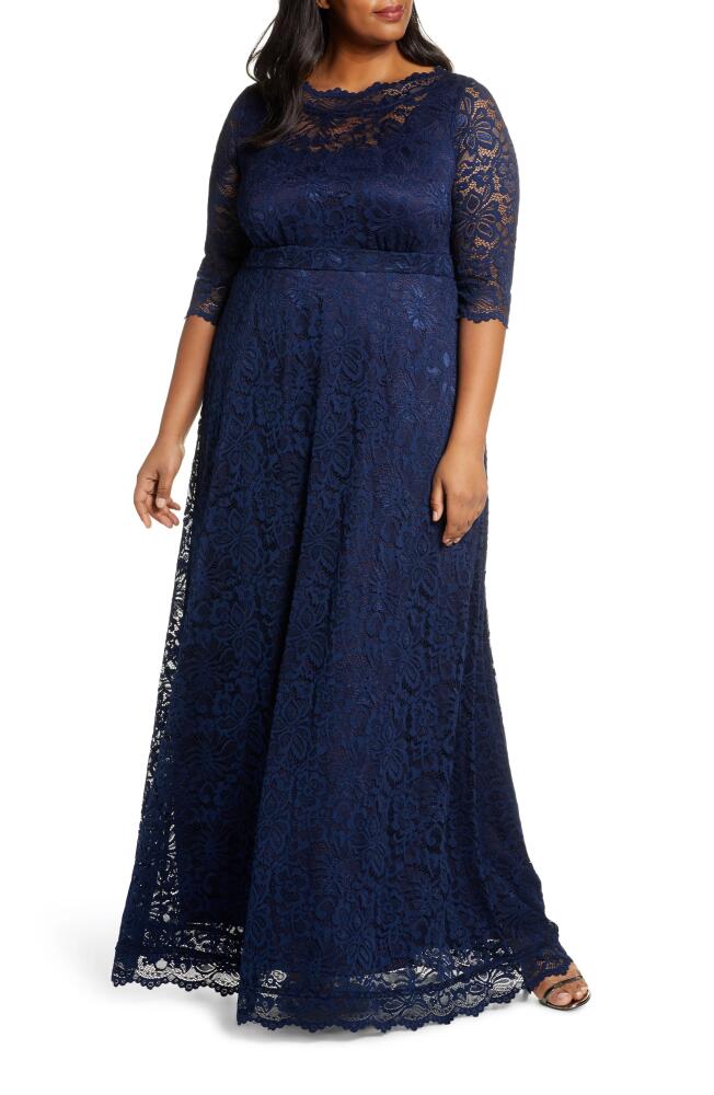 Kiyonna Leona Lace Evening Gown in Nocturnal Navy Cover