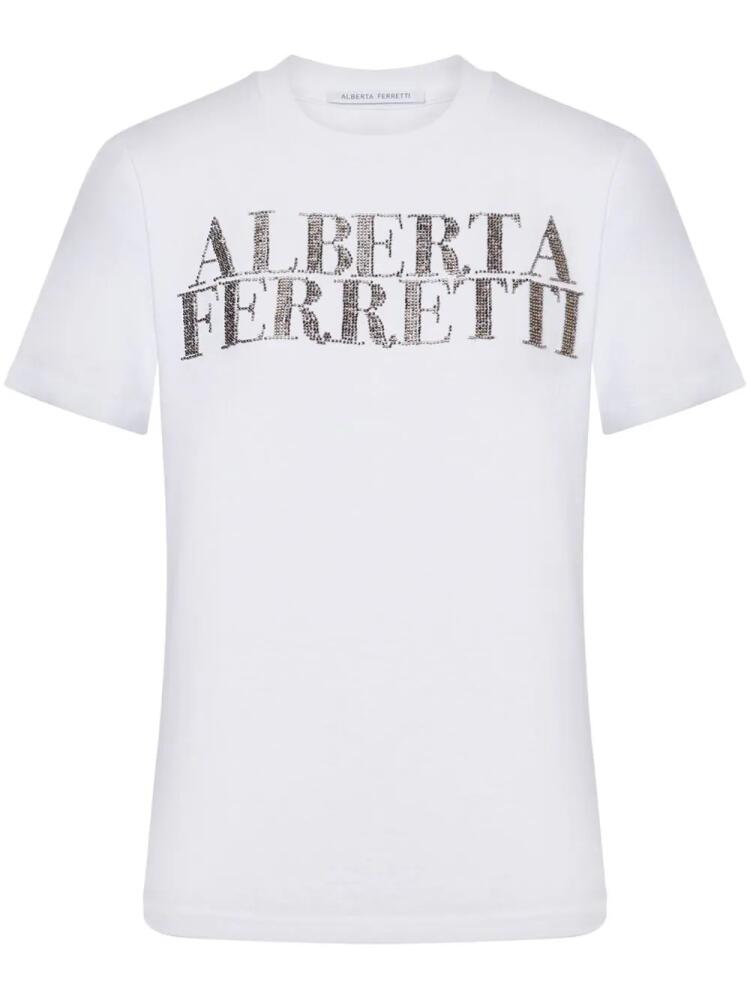 Alberta Ferretti logo-print cotton T-shirt - White Cover