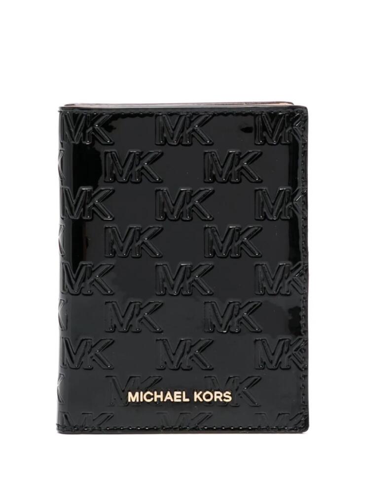 Michael Kors Bedfors debossed-monogram passport wallet - Black Cover