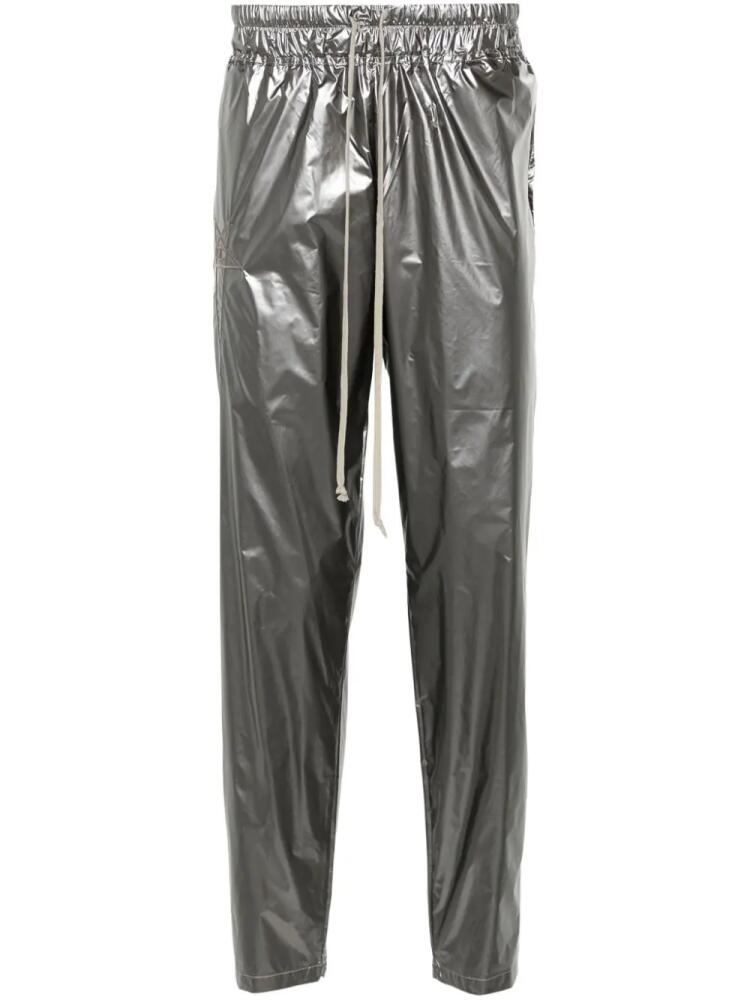 Rick Owens X Champion logo-embroidered metallic track pants - Grey Cover