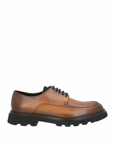 Doucal's Man Lace-up shoes Tan Leather, Textile fibers Cover