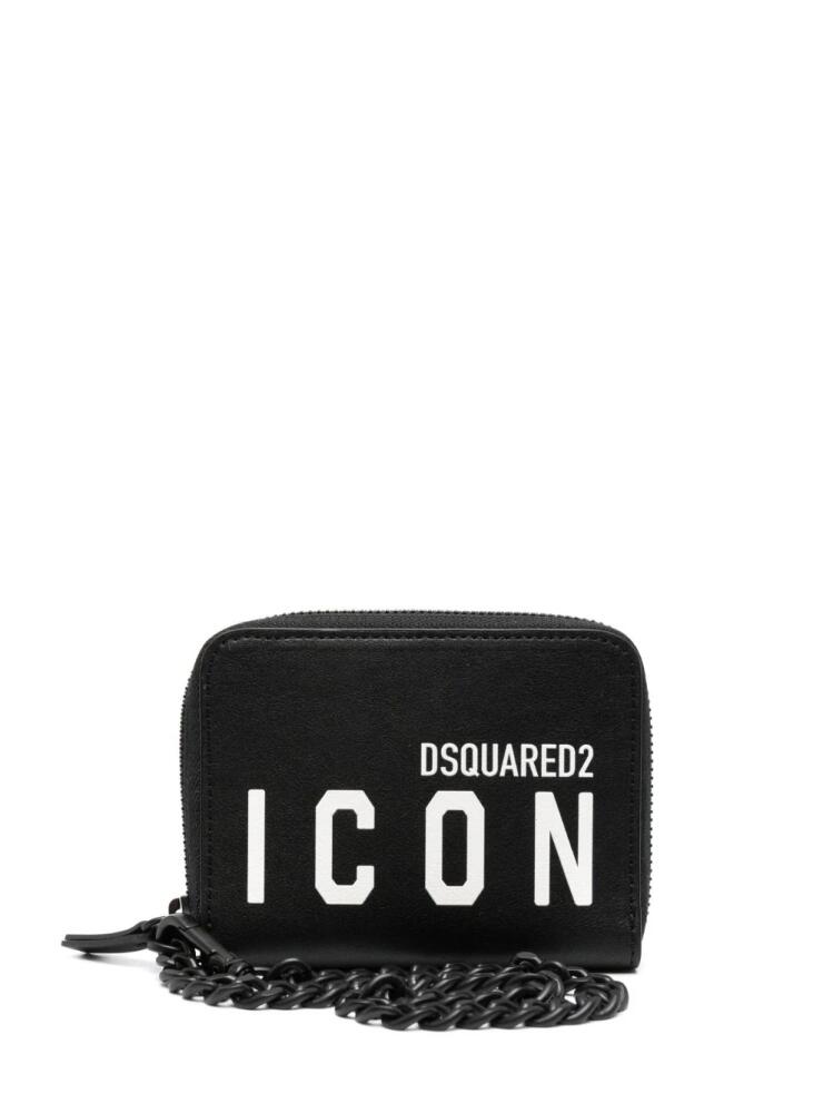 DSQUARED2 Icon logo-print leather wallet - Black Cover