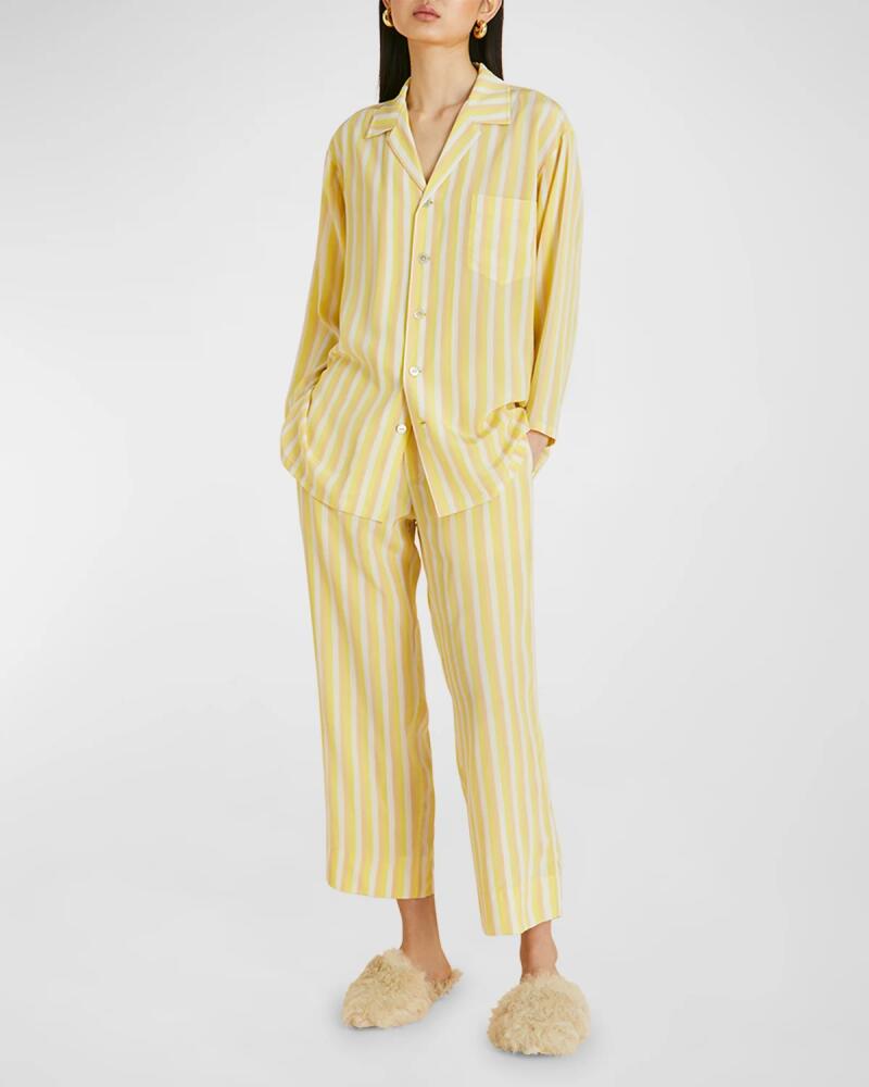 Olivia von Halle Casablanca Striped Silk Pajama Set Cover