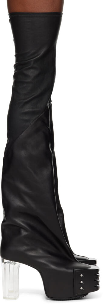 Rick Owens Black Porterville Flared Kiss 45 Boots Cover