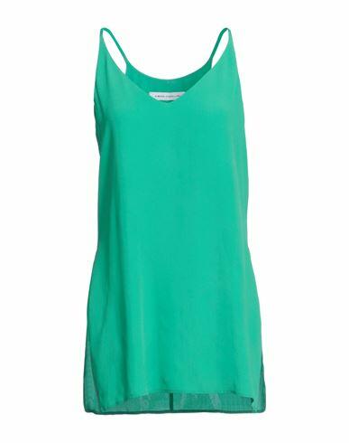 Simona Corsellini Woman Top Green Acetate, Silk Cover