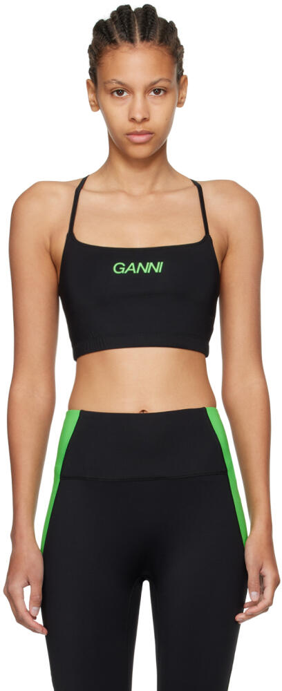 GANNI Black Active Sport Bra Cover