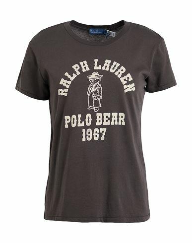 Polo Ralph Lauren Polo Bear Logo Cotton Jersey Tee Woman T-shirt Steel grey Cotton Cover