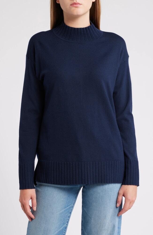 caslon(r) Mock Neck Tunic Sweater in Navy Blazer Cover