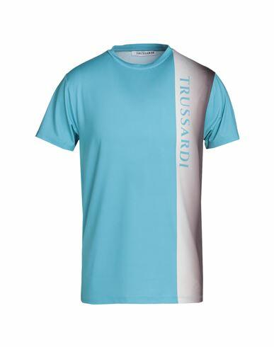 Trussardi Man T-shirt Pastel blue Polyamide, Elastane Cover