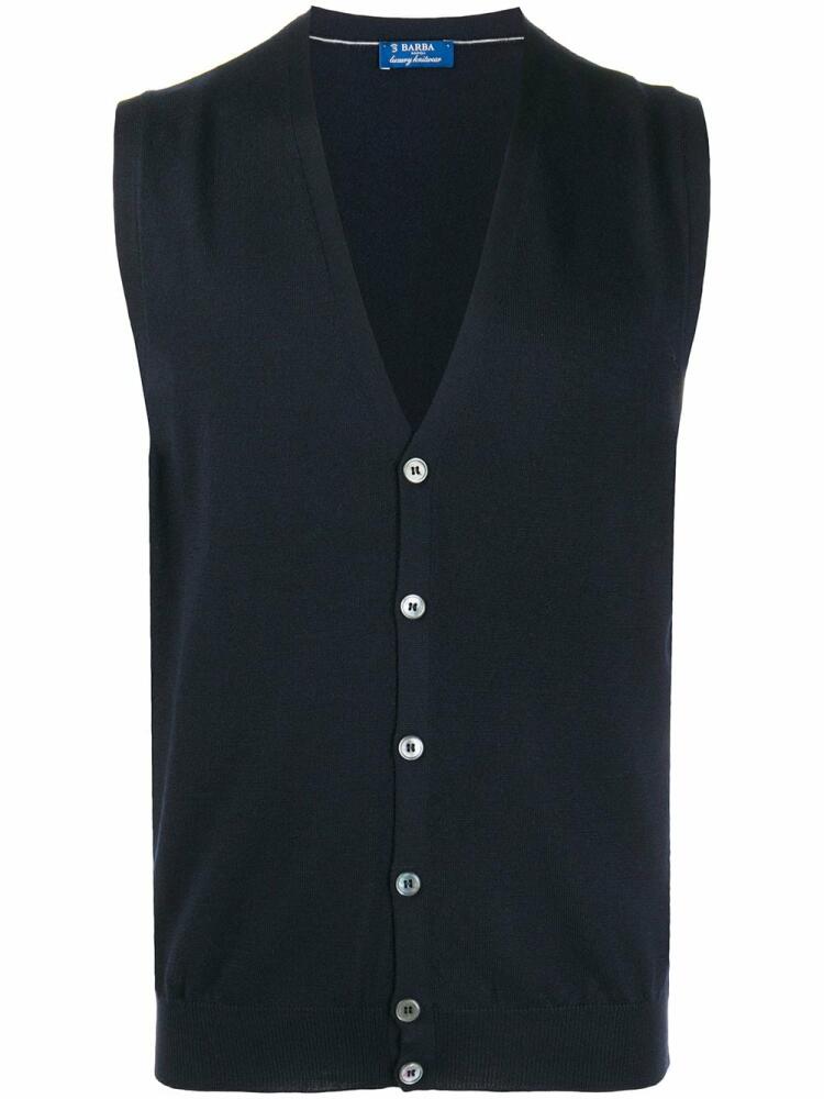 Barba V-neck cardigan - Blue Cover