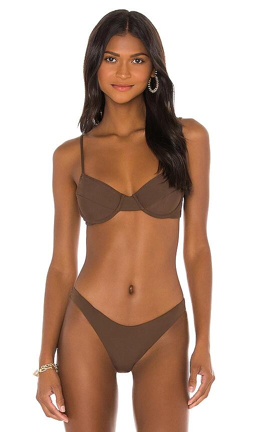 Riot Swim Jax Bikini Top in Brown Cover