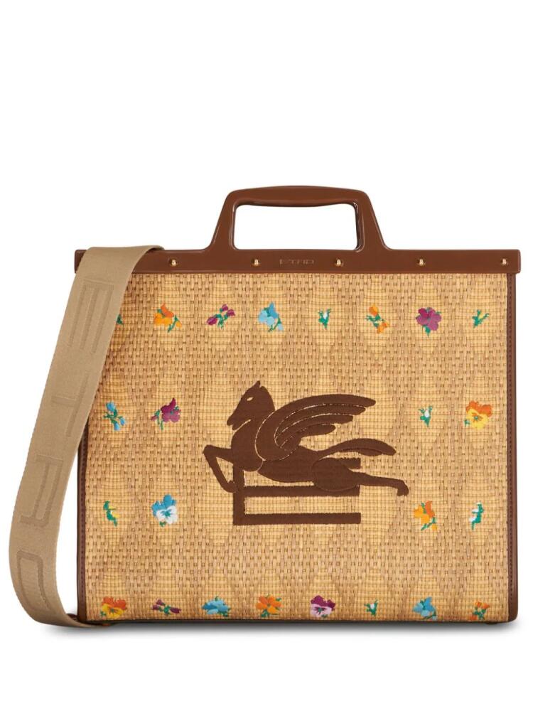 ETRO large Love raffia tote bag - Neutrals Cover