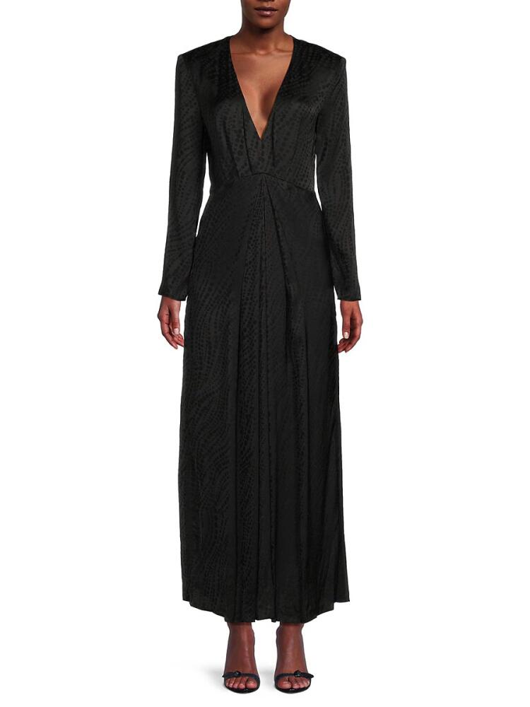 The Kooples Women's Dot Jacquard Empire Waist Maxi Dress - Black Cover