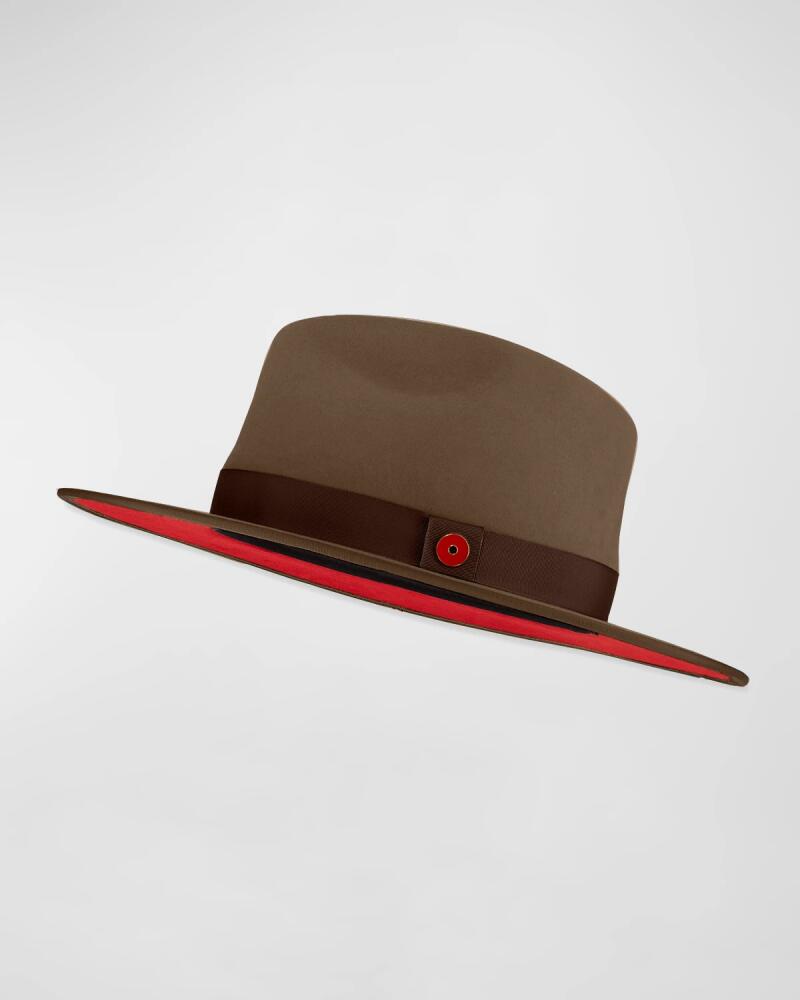 Keith James Men's Queen Red-Brim Wool Fedora Hat Cover