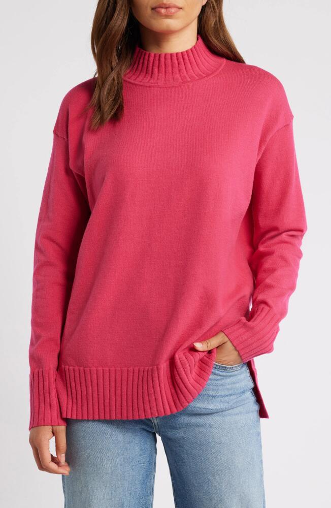 caslon(r) Mock Neck Tunic Sweater in Pink Electric Cover